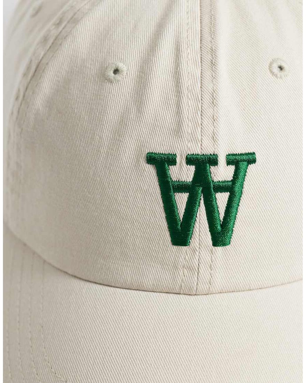 DOUBLE A by WOOD WOOD White 100% Cotton Aa Logo Cap for men