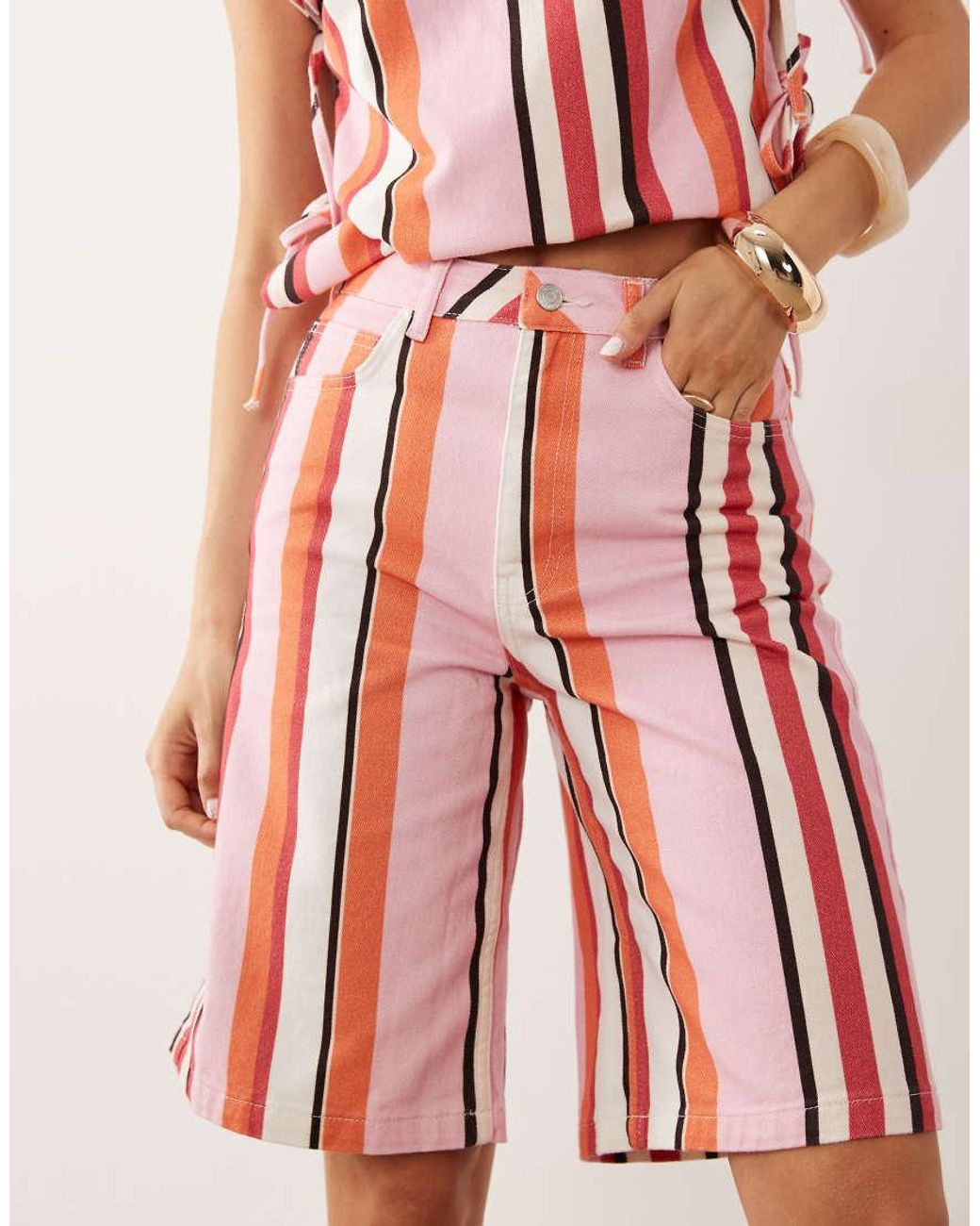ASOS Pink Denim Bermuda Shorts