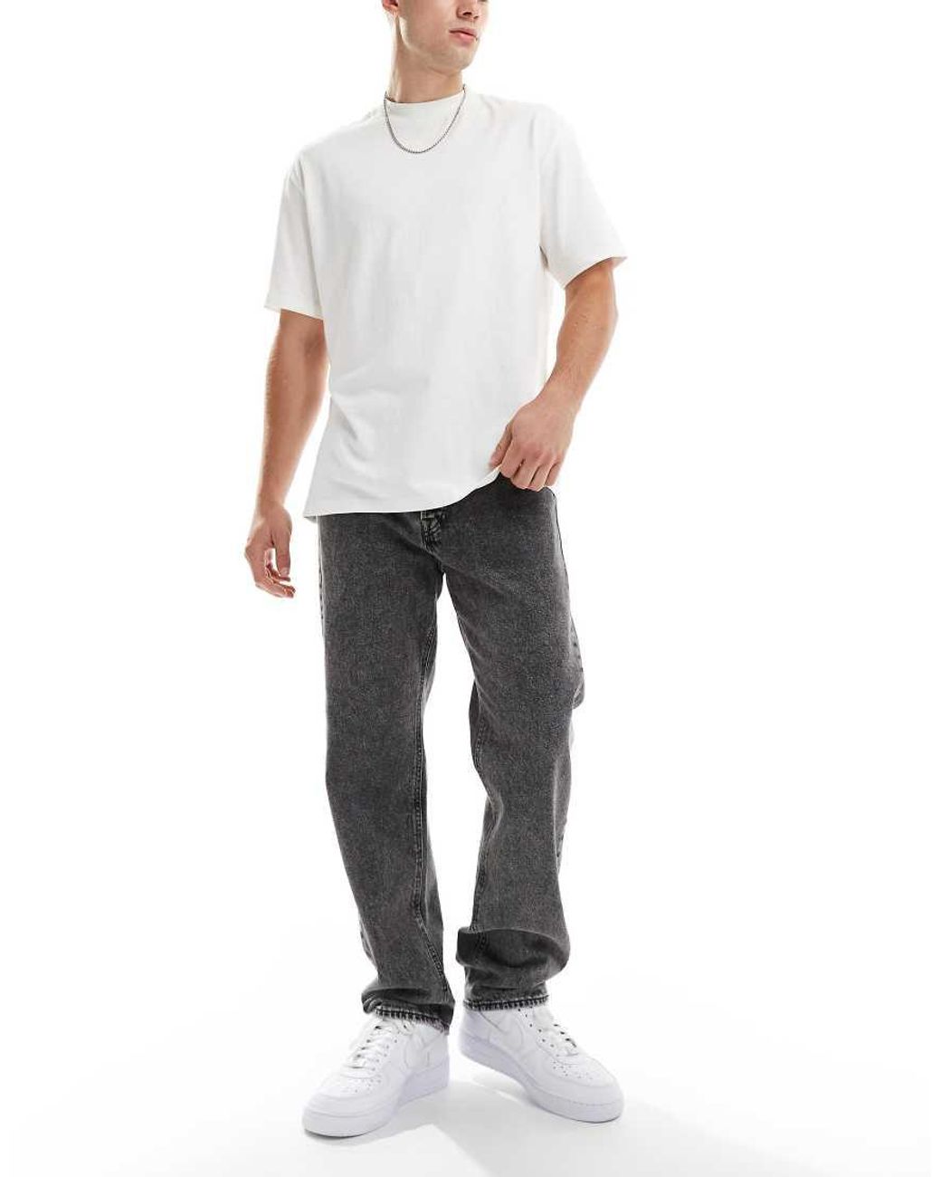 Jack & Jones Gray Chris Straight Jeans for men