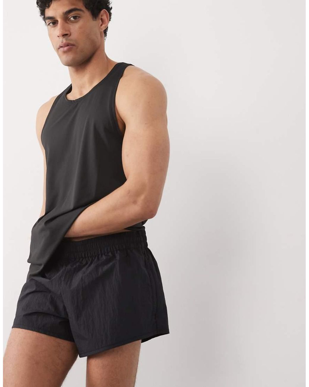 4505 Natural Technical Nylon 3"" Training Short With Zip Pockets for men
