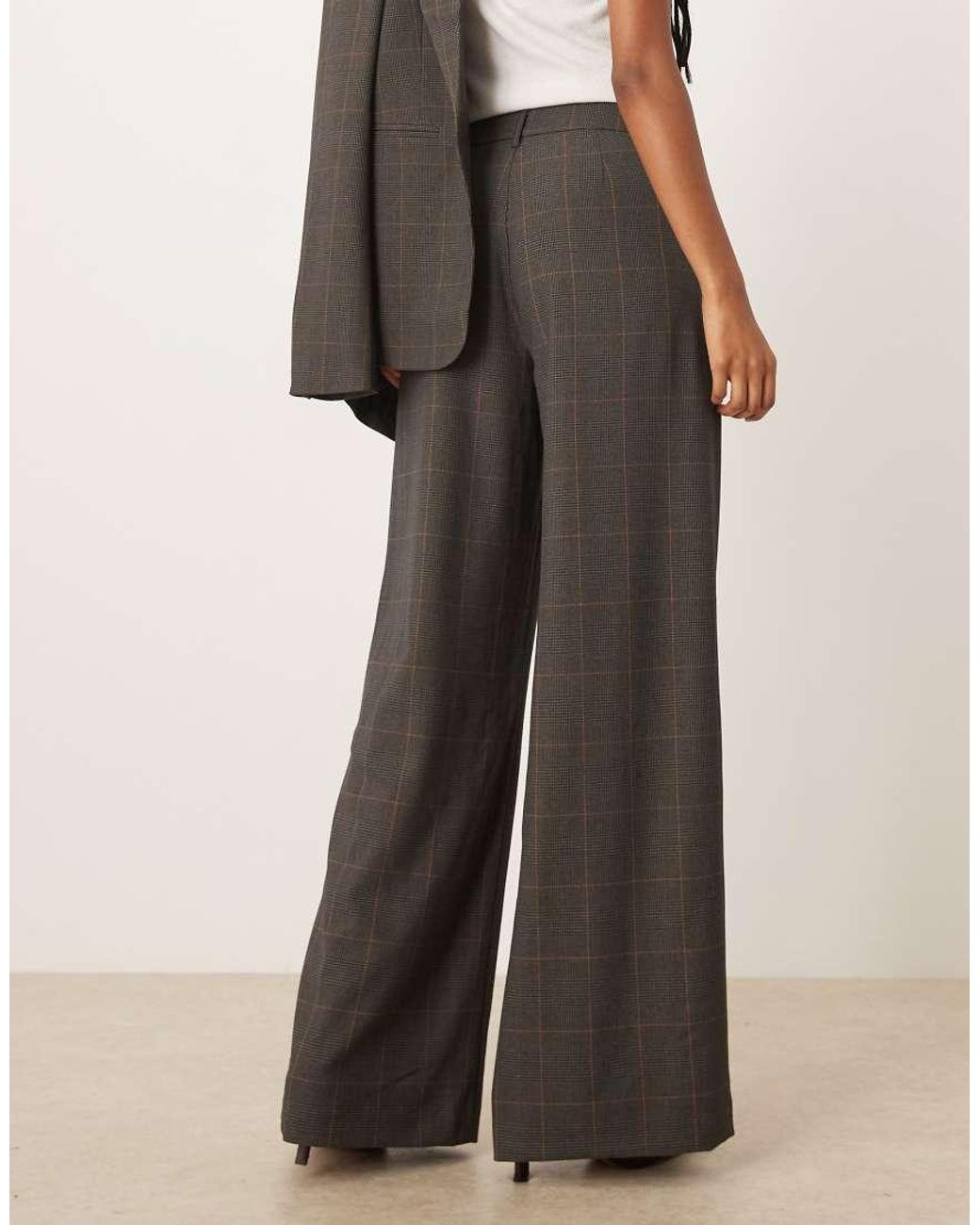 Vila Natural Pleated Wide Leg Tailored Trousers Co-Ord
