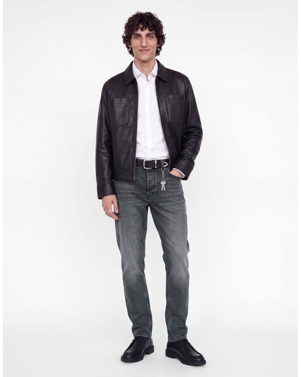 Jack & Jones Blue Clark Stonewashed Mid Waist Tapered Fit Jeans for men