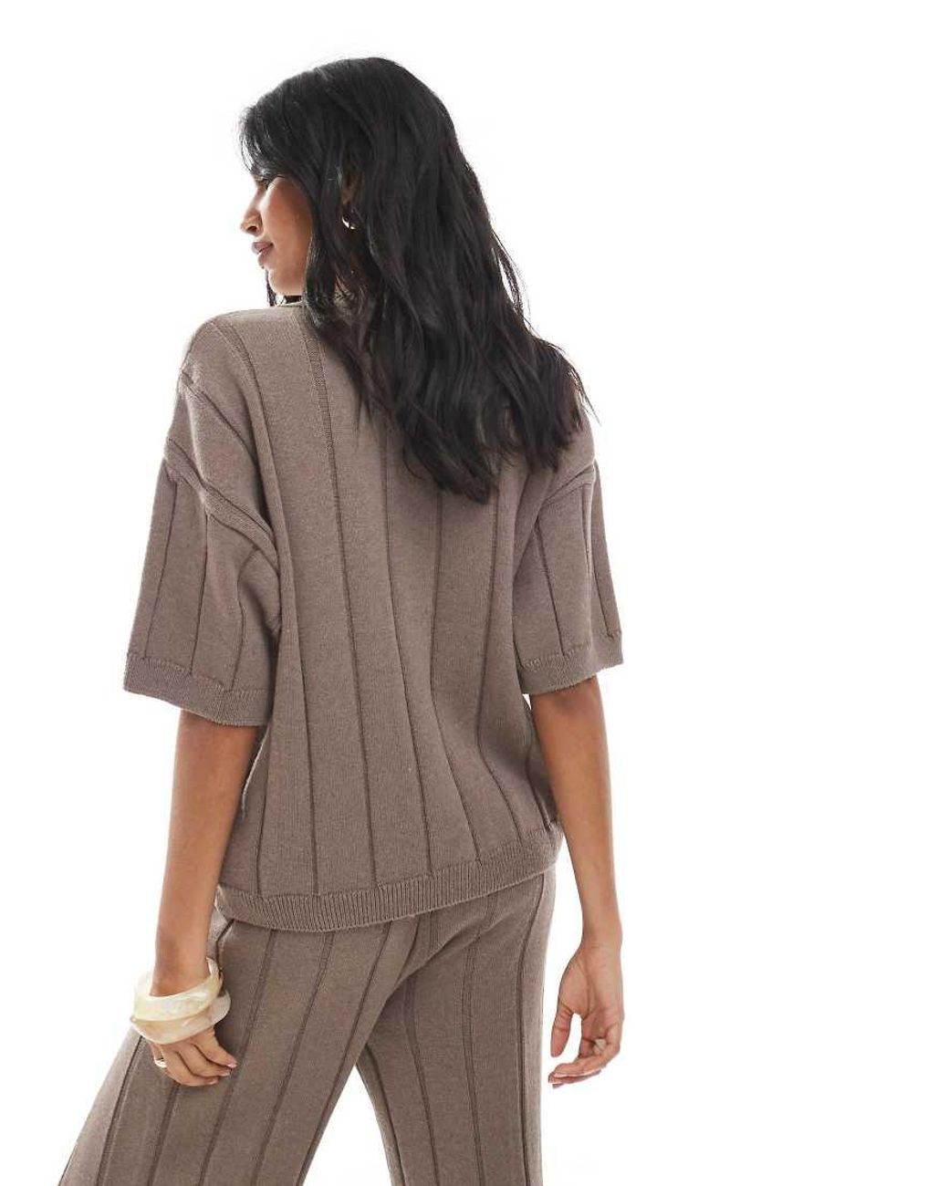 ASOS Brown Knitted Cotton Cardigan Co-ord