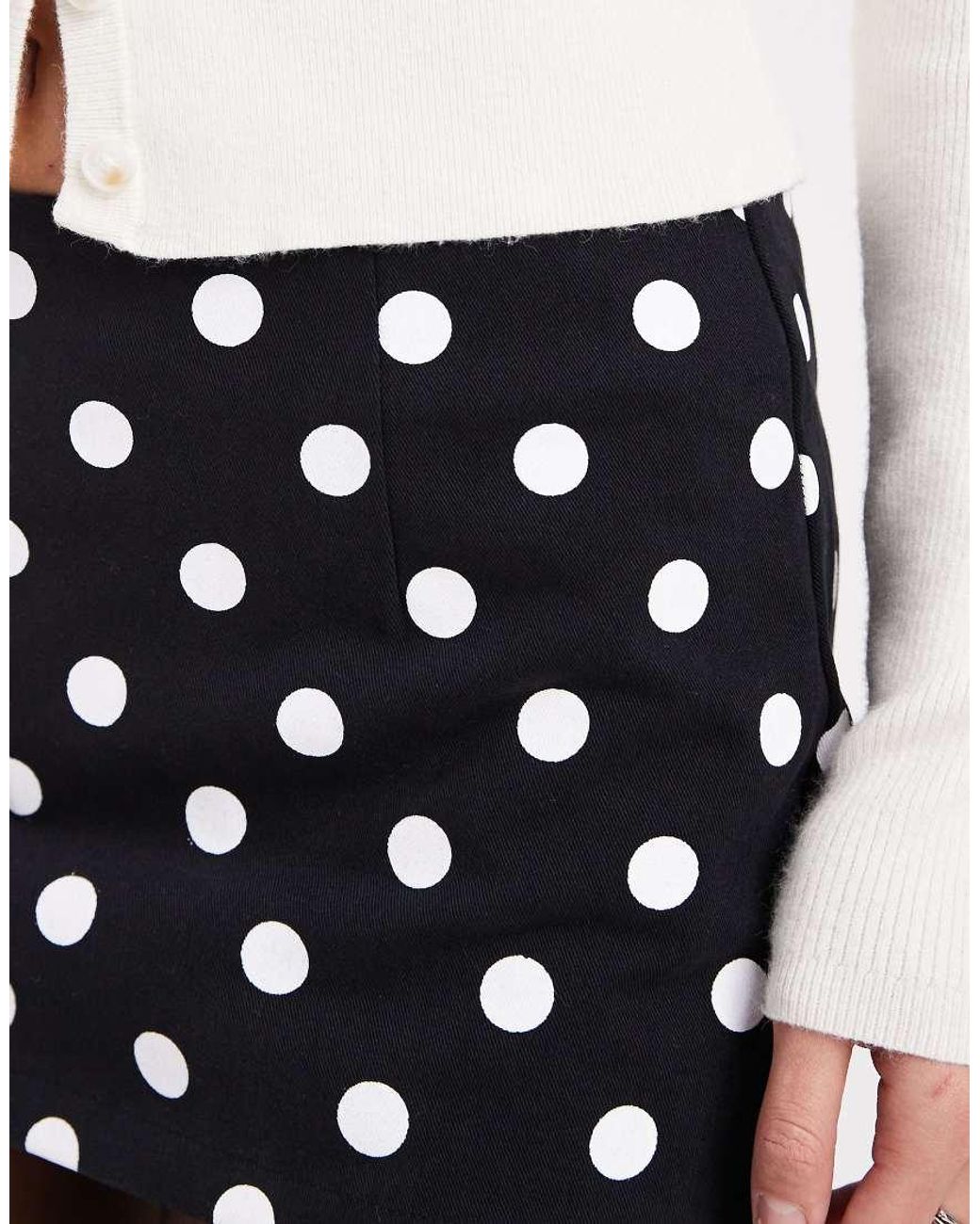 Edikted White Noreen Polka Dot Mini Skort