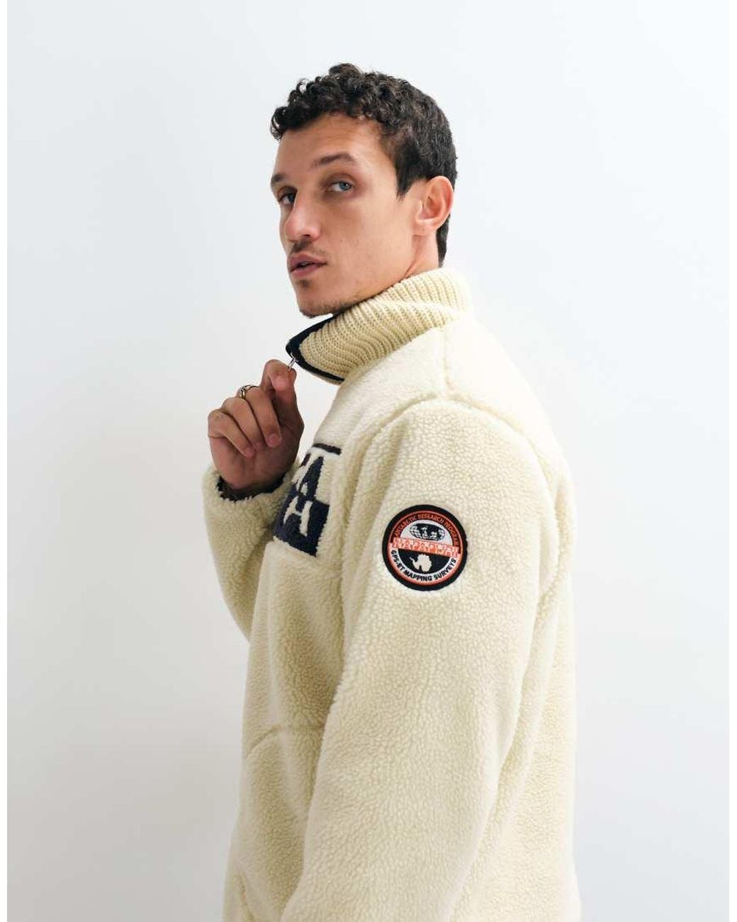 Napapijri Natural Box Logo Half Zip Fleece for men