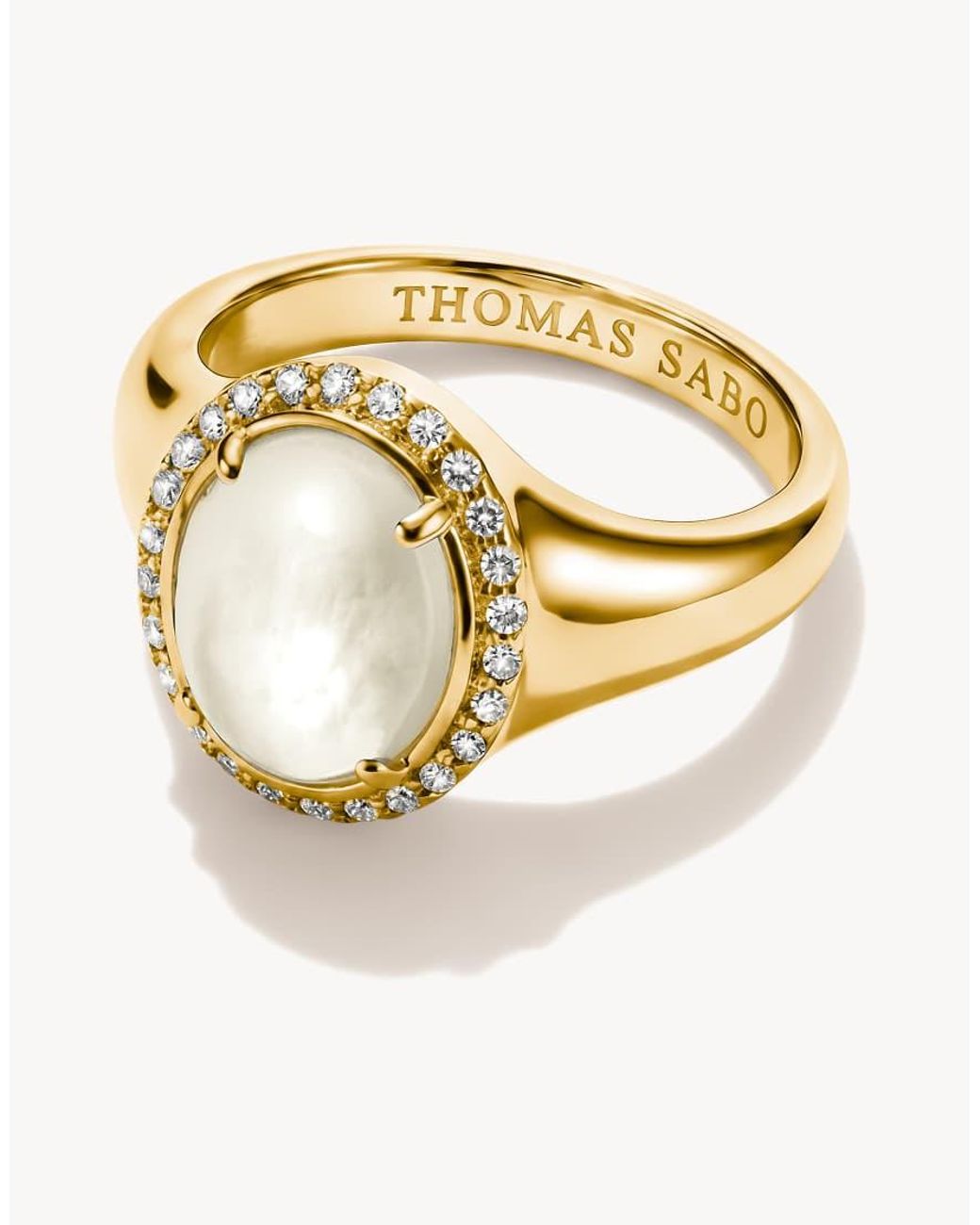 Thomas Sabo White Halo Ring With Mother-Of-Pearl And Zirconia