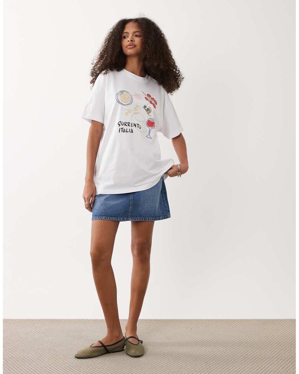 Abercrombie & Fitch Brown Oversized 'sorrento' Graphic T-shirt