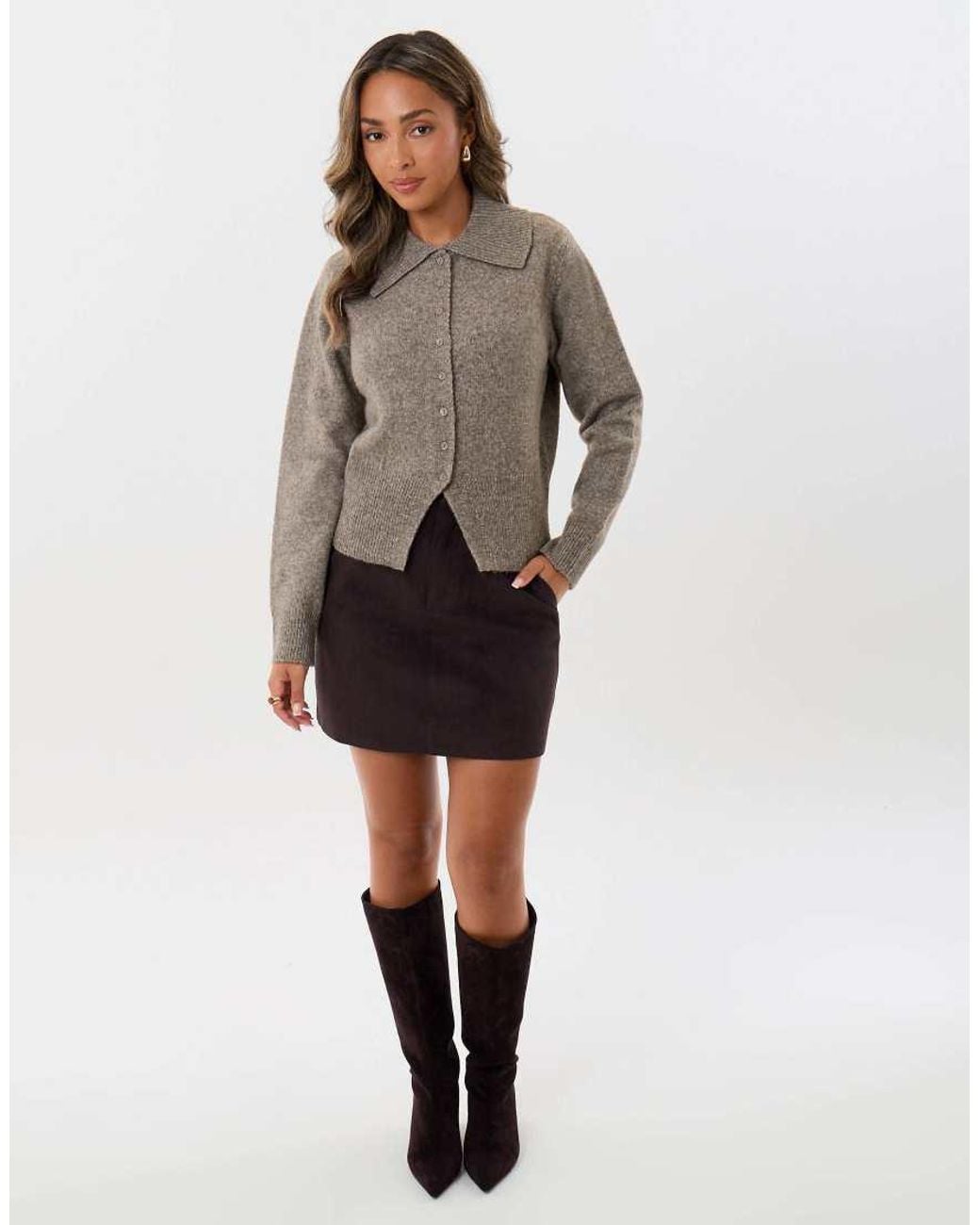 Threadbare Gray Polo Button Up Cardigan