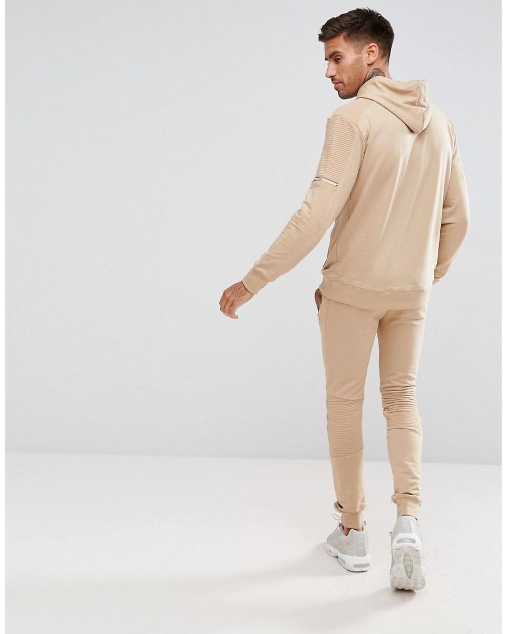 Boohoo Denim Skinny Biker Tracksuit In 