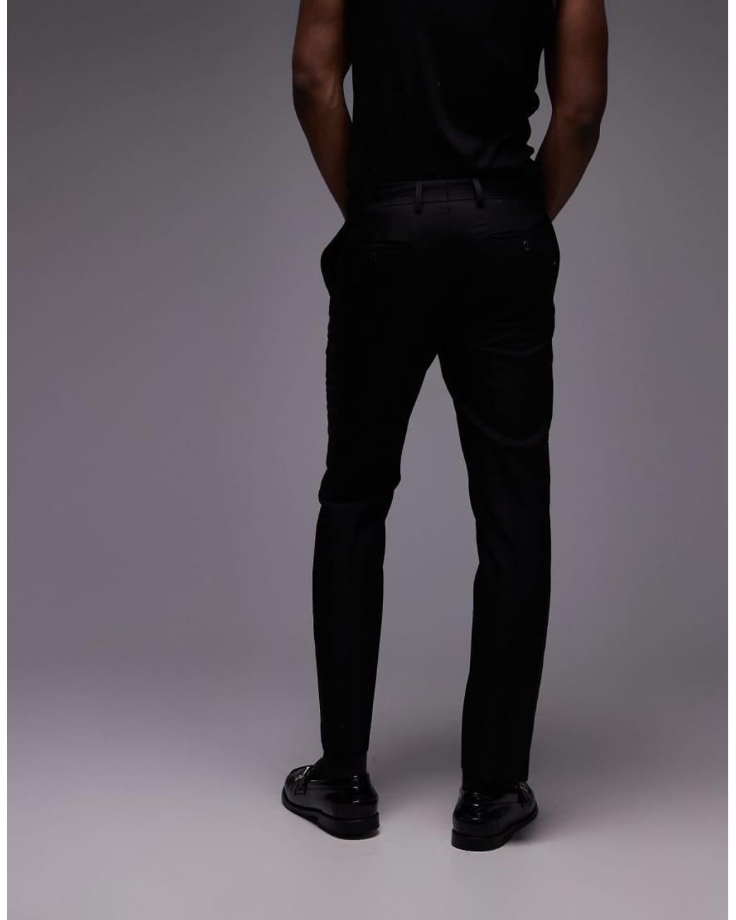 Topman Gray Slim Tux Suit Trousers for men