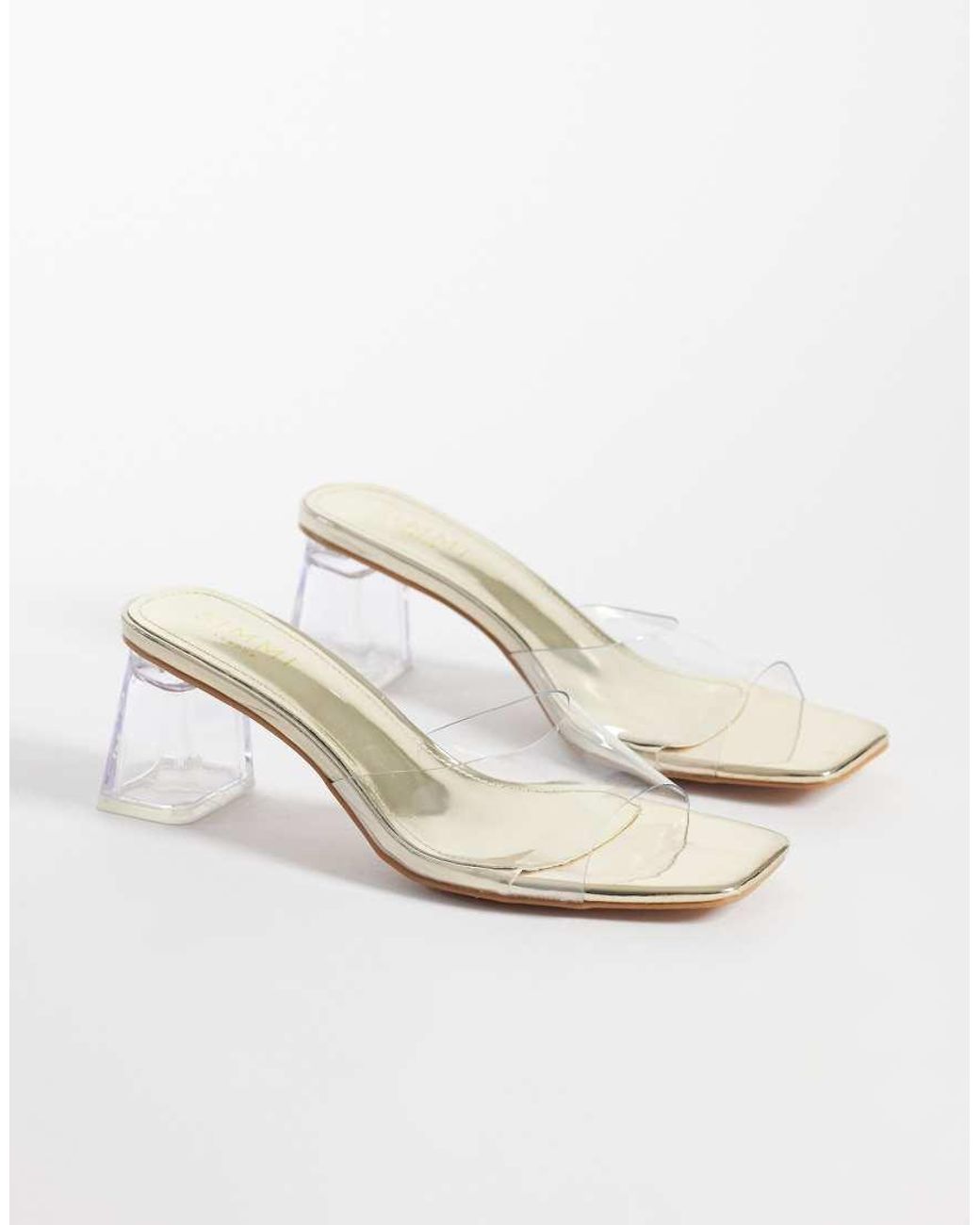 SIMMI White Simmi London Deena Wide Fit Block Heel Sandals