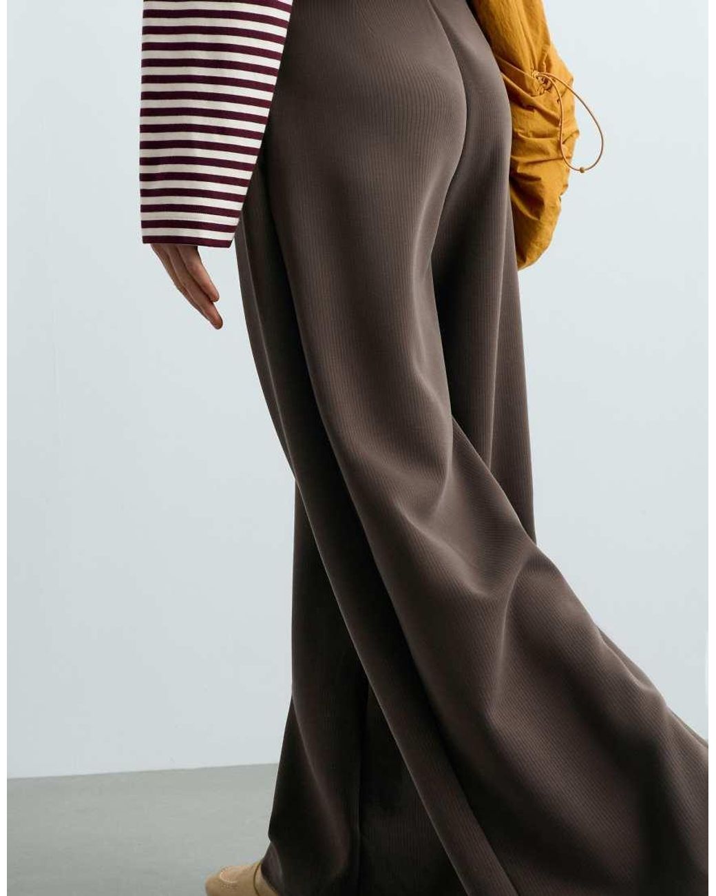 Oysho Gray Wide Trousers With Modal