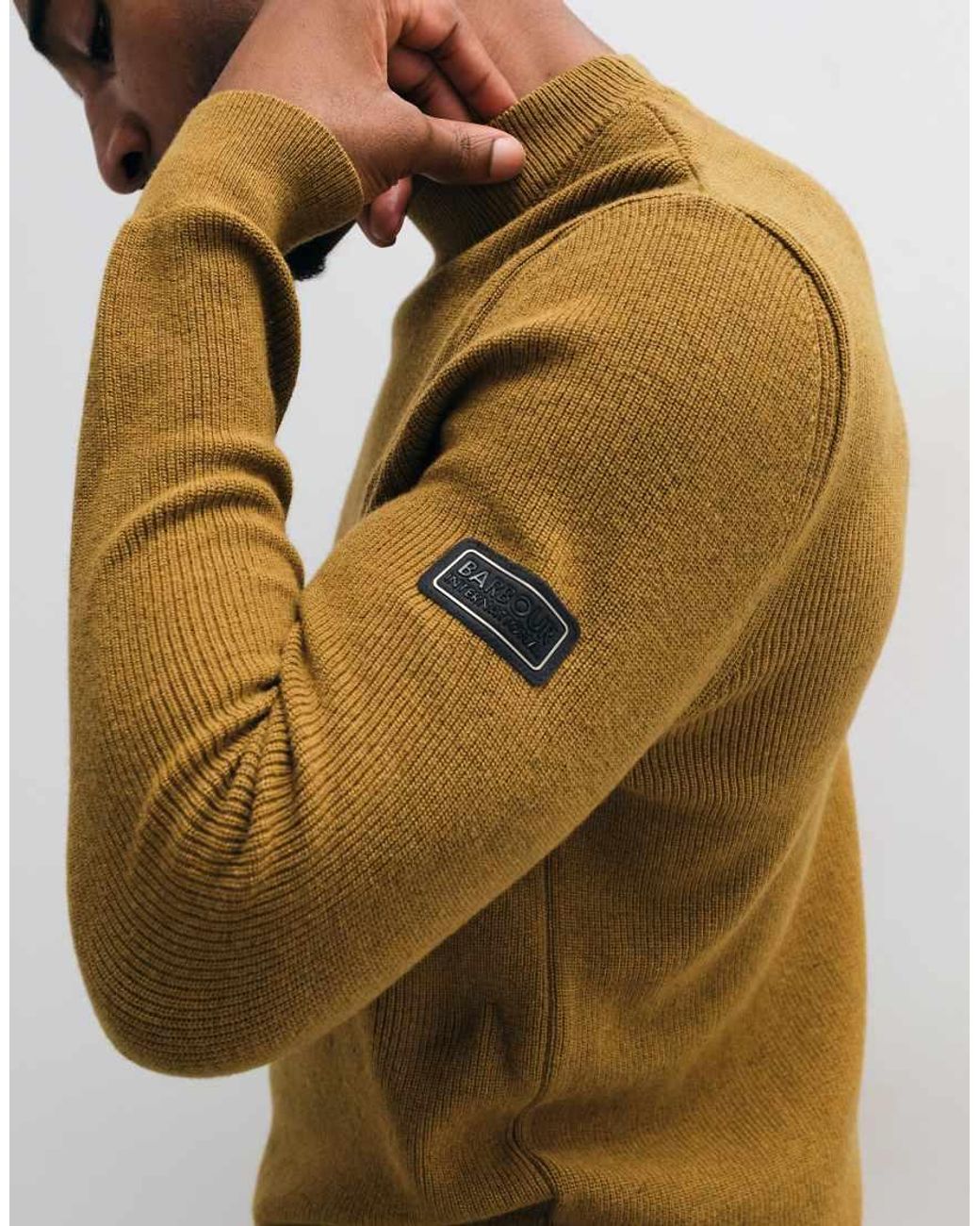 Barbour Brown Crawley Wool Blend Knitted Jumper for men