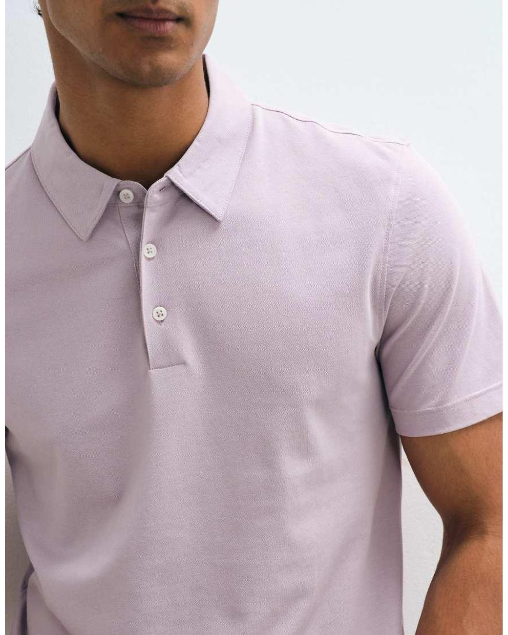 Mango White Regular Fit Polo Neck T-Shirt for men