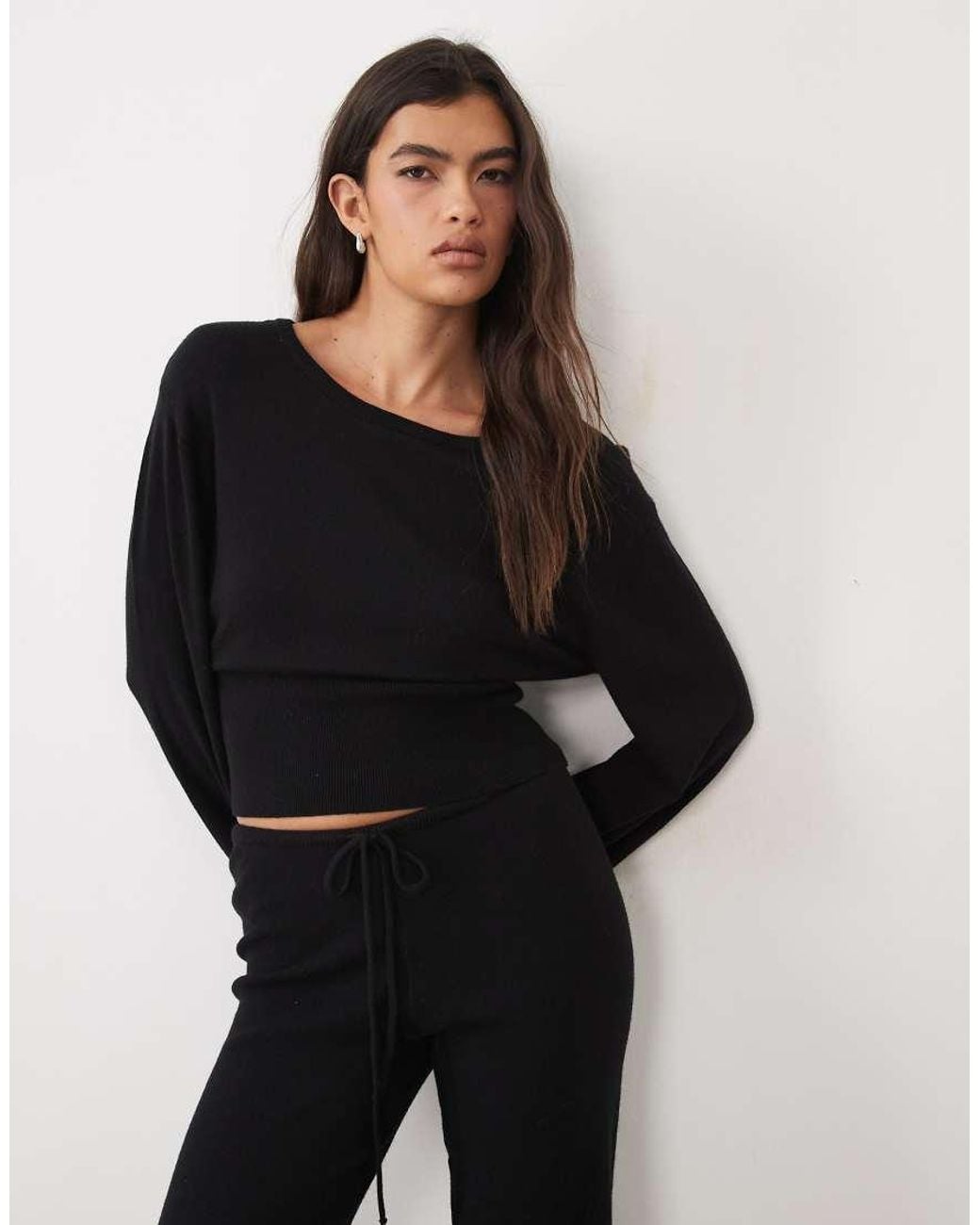 Gina Tricot Black Mix And Match Knitted Loungewear Top
