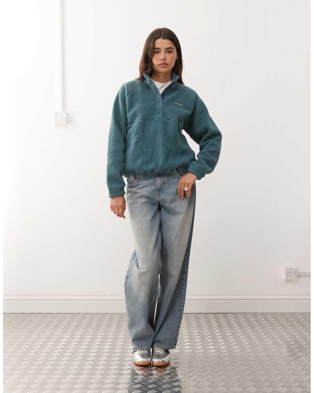 Columbia Blue Jasper Ridge Pebbled Fleece Half Snap