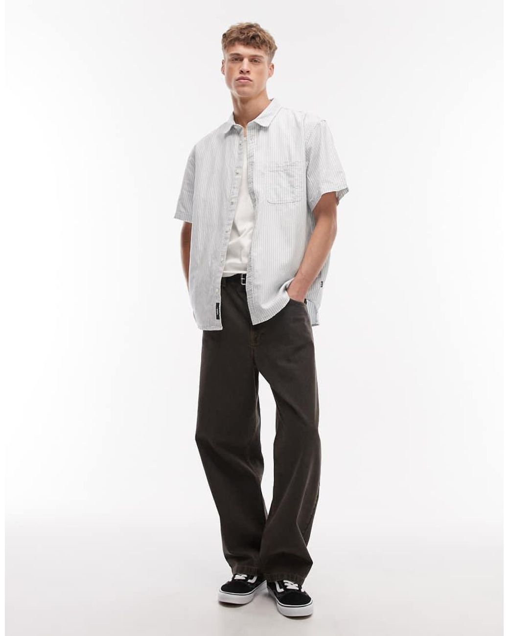 Vans White Lawson Striped Shirt for men