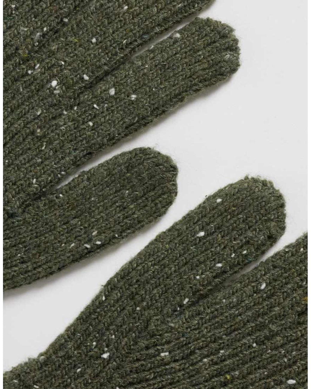 ASOS Green Speckled Ribbed Gloves for men