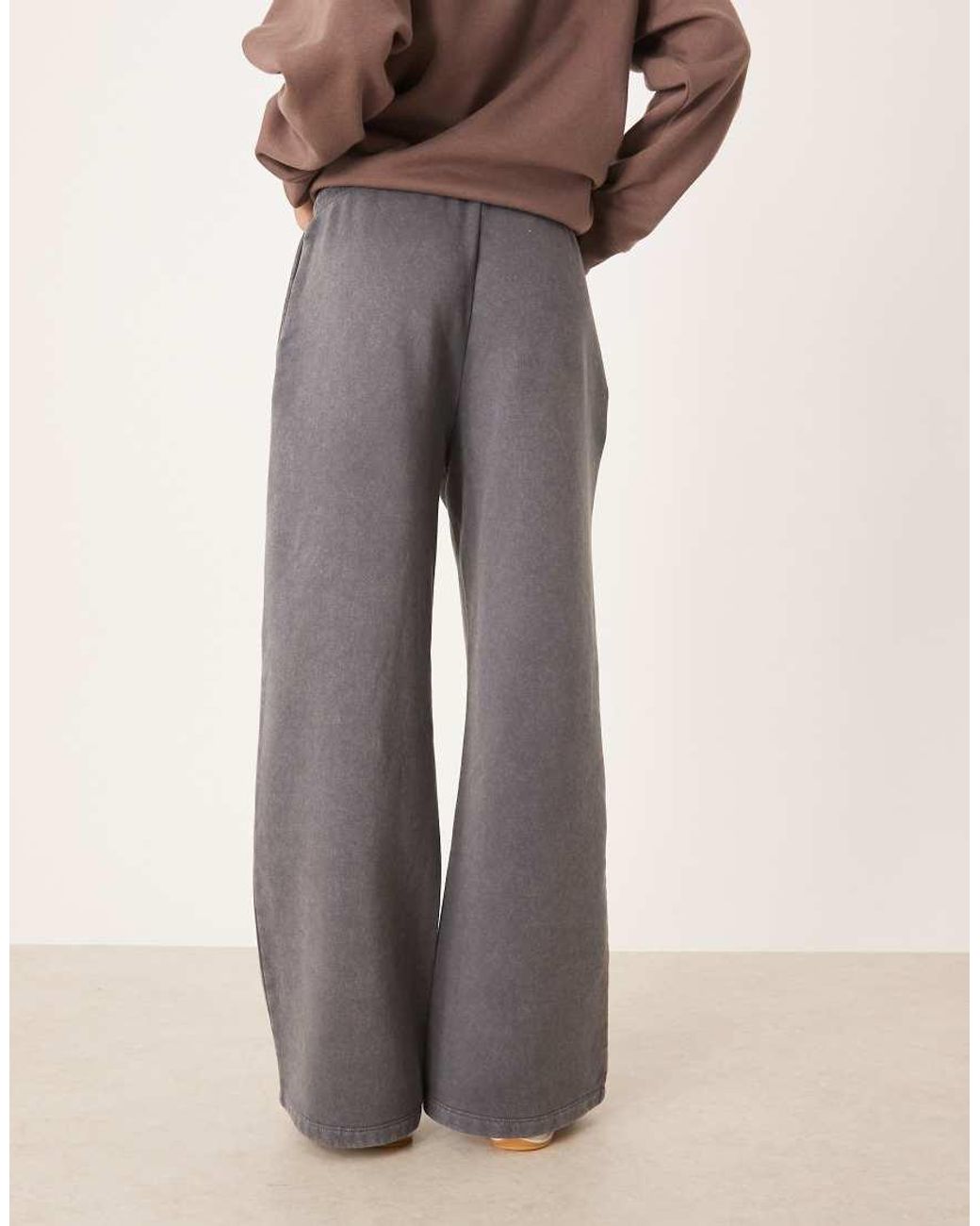 Brave Soul Gray Acid Wash Wide Leg Joggers