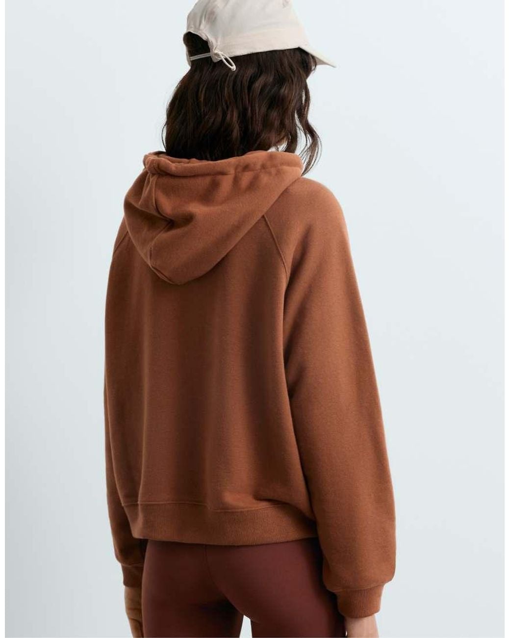 Oysho Brown Cotton-Blend Fleece Hoodie