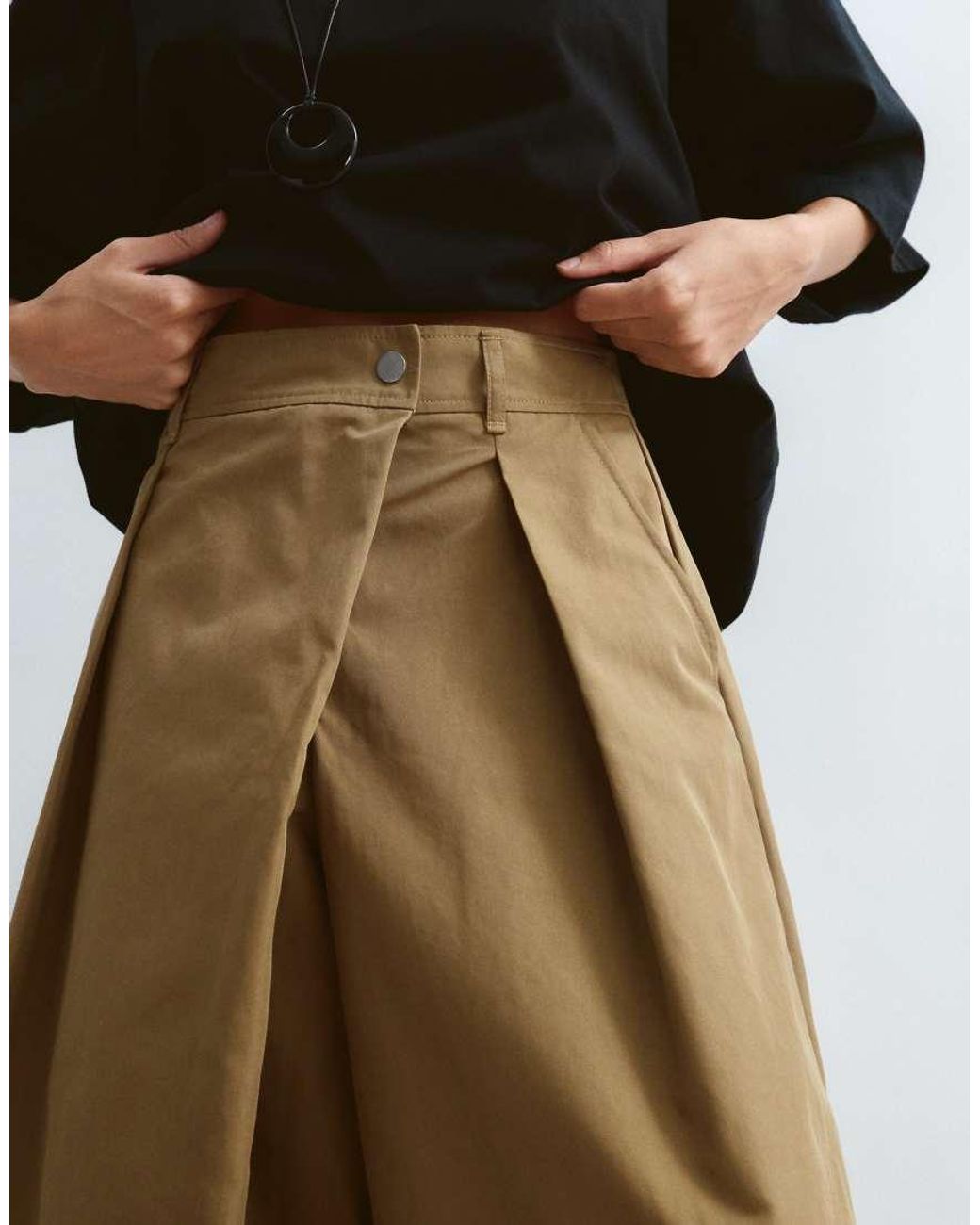 ARRANGE Green Alva Fold Detail Wide Leg Pants