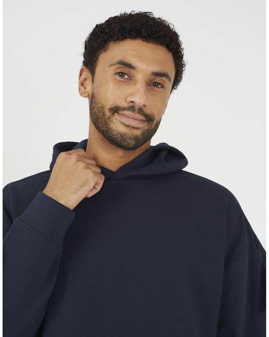 Brave Soul Blue Relaxed Fit Overhead Hoodie for men