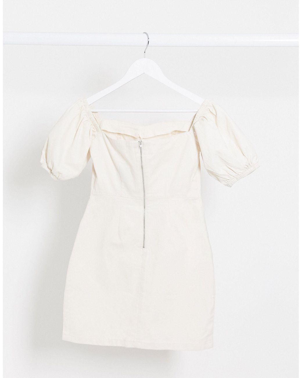 white denim dress new look