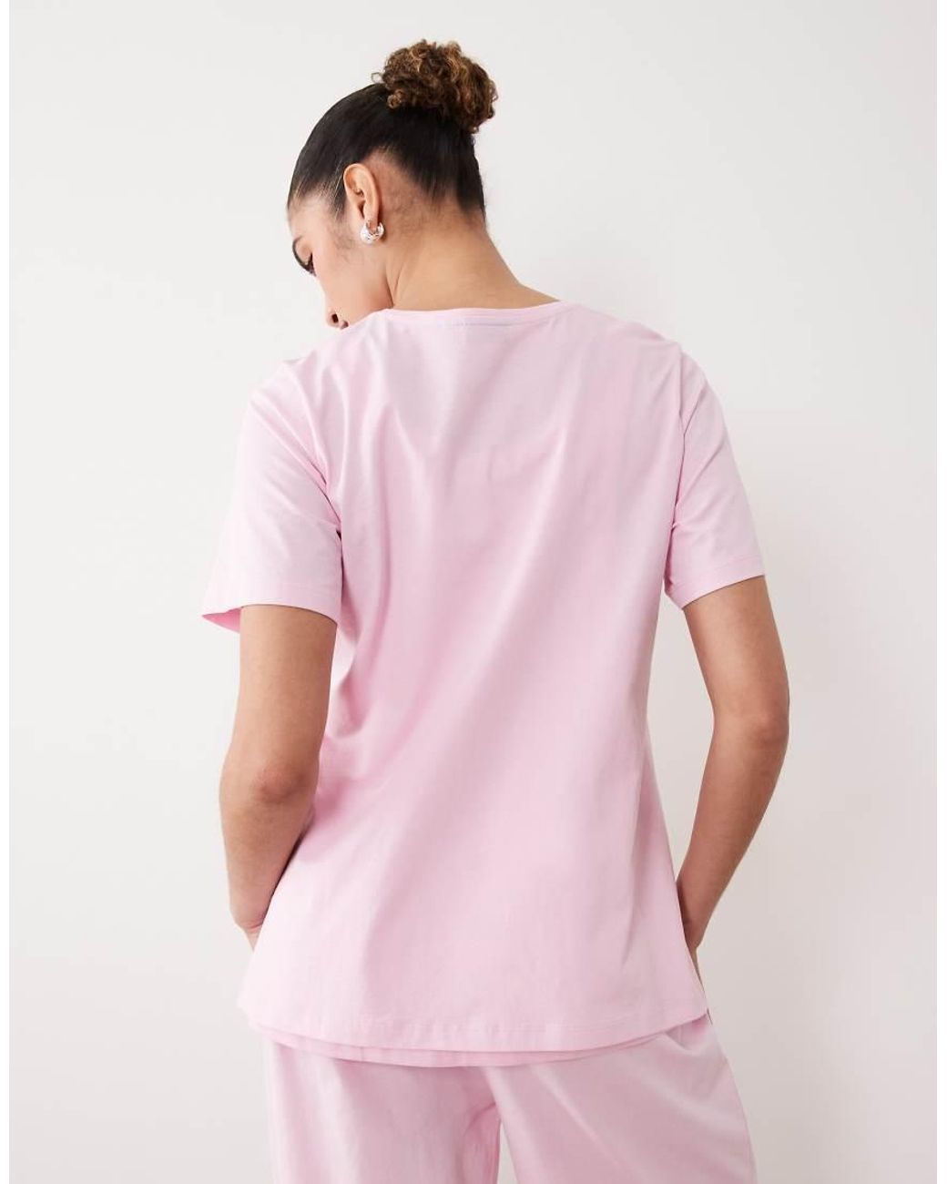 ASOS Pink Asos Design Maternity Mix & Match Cotton Oversized Pyjama Tee