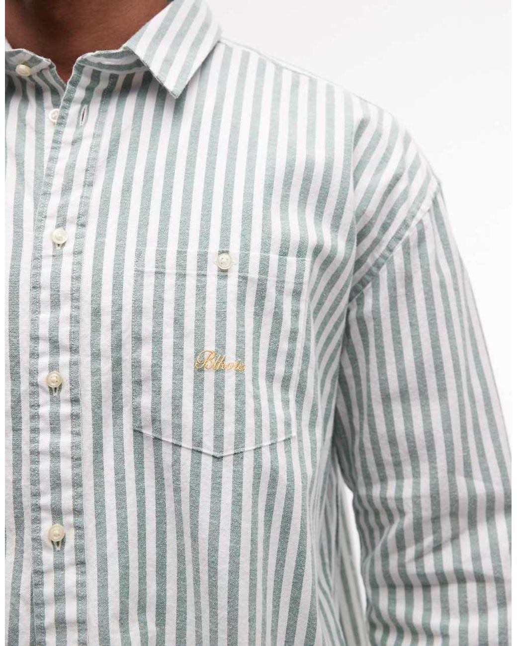 BLKVIS Gray Script Heavy Stripe Shirt for men