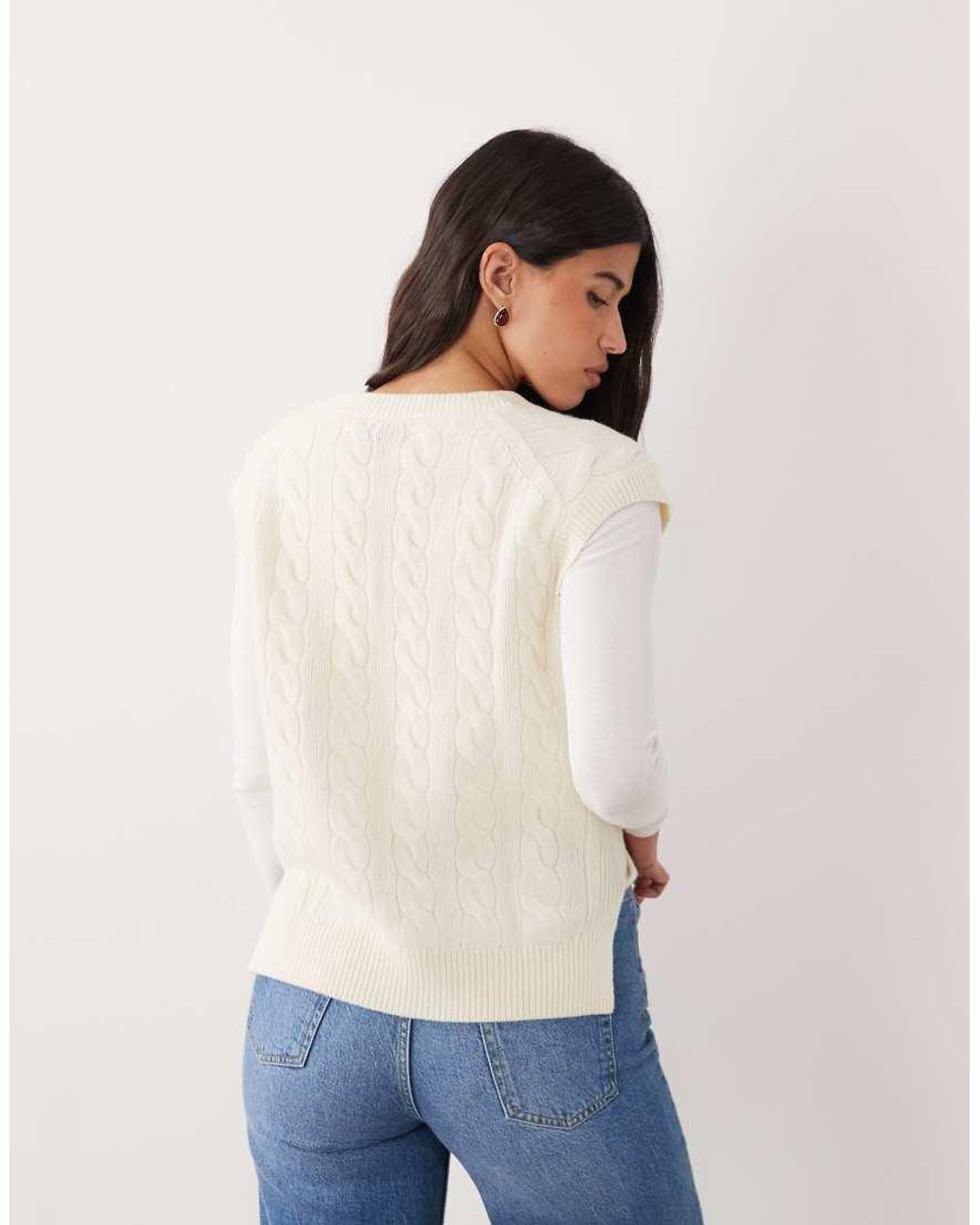 Polo Ralph Lauren Natural Cotton Cable Knit Sleeveless Jumper