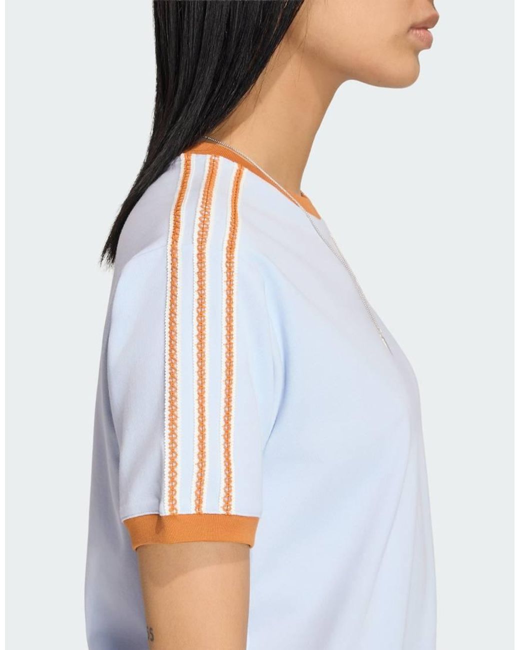 Adidas Originals White Summer Glow Advanced Three Stripes Tee
