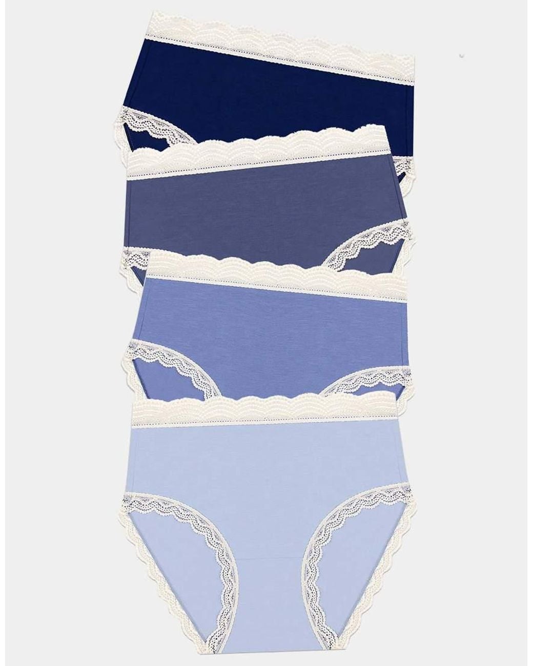 Stripe & Stare Blue High Rise Knicker Four Pack