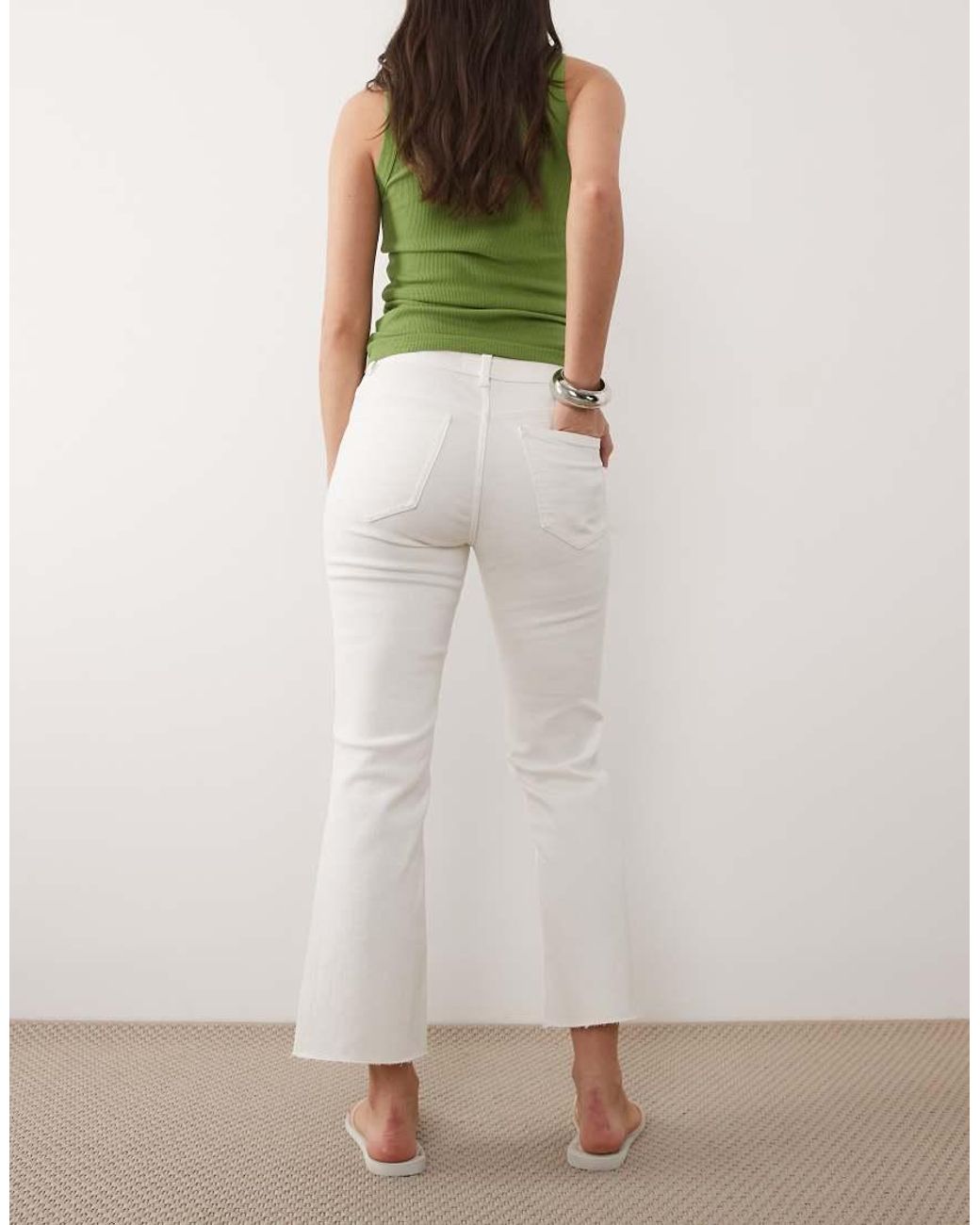 Mango White Sienna Cotton Rich Kickflare Jean