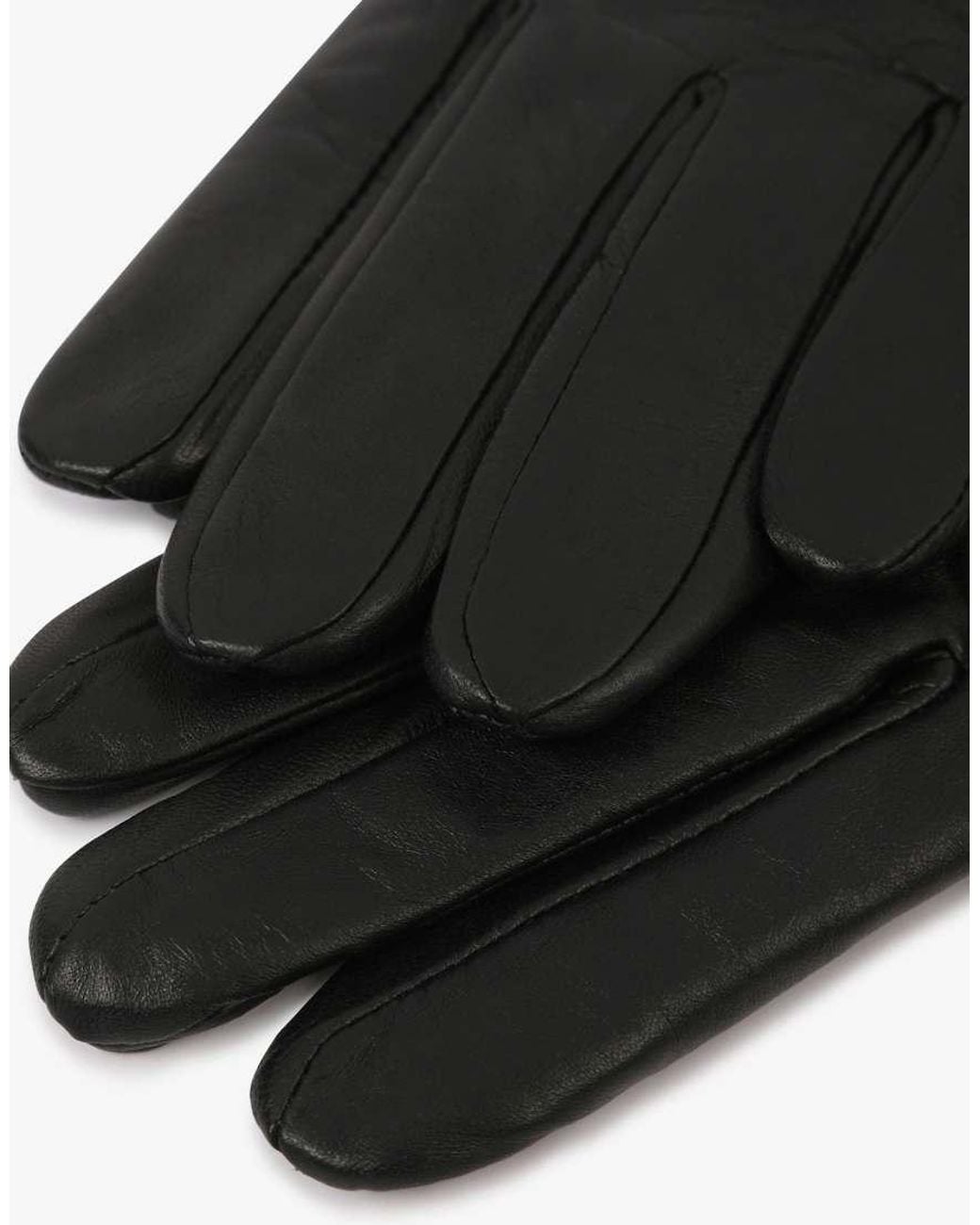 Barney's Originals Black Real Leather Gloves
