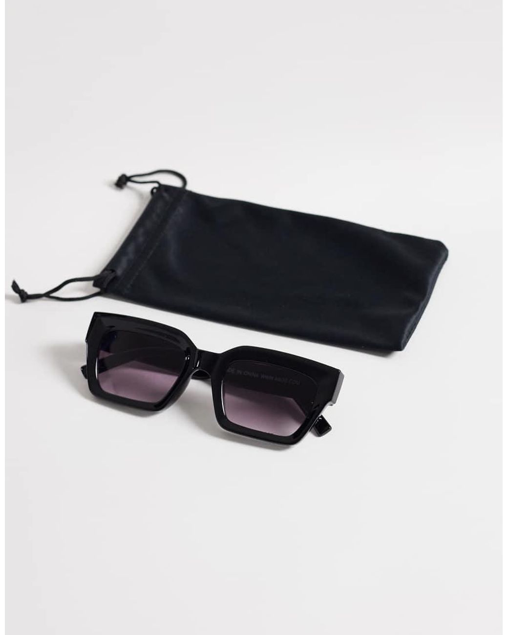 ASOS Black Bevel Square Sunglasses