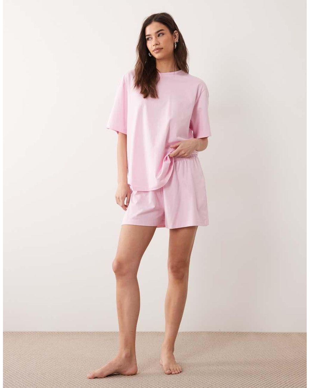 ASOS Pink Mix & Match Cotton Oversized Pyjama Tee