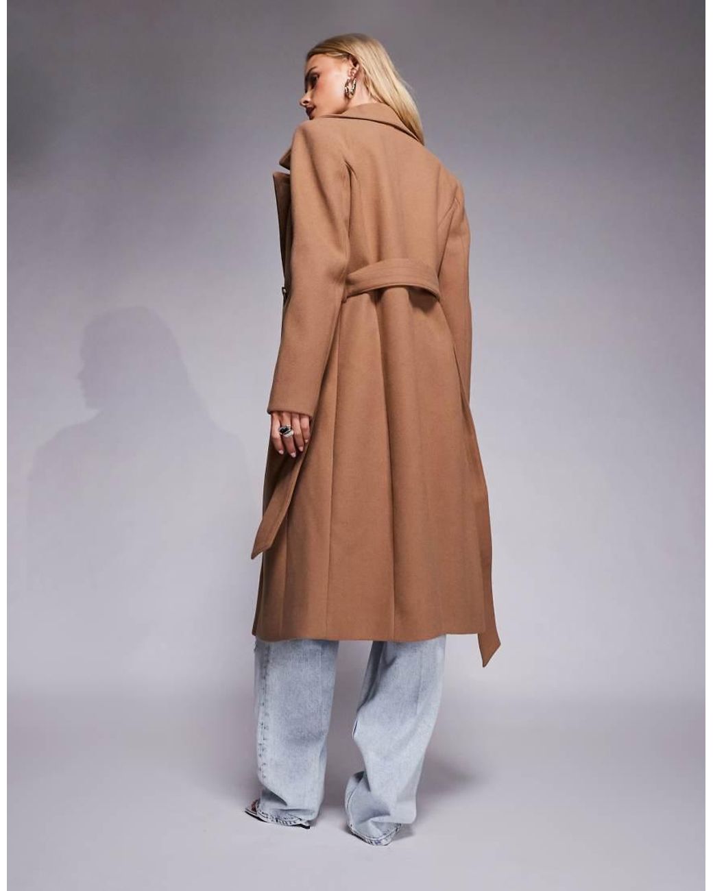 Forever New Brown Formal Wrap Coat