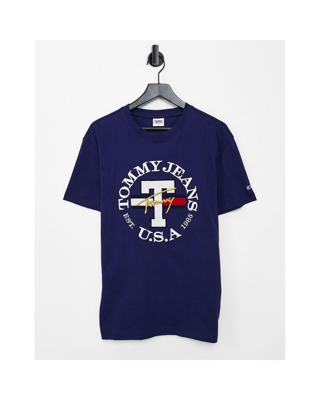 Tommy Hilfiger Timeless Circle Logo T-shirt in Blue for Men | Lyst