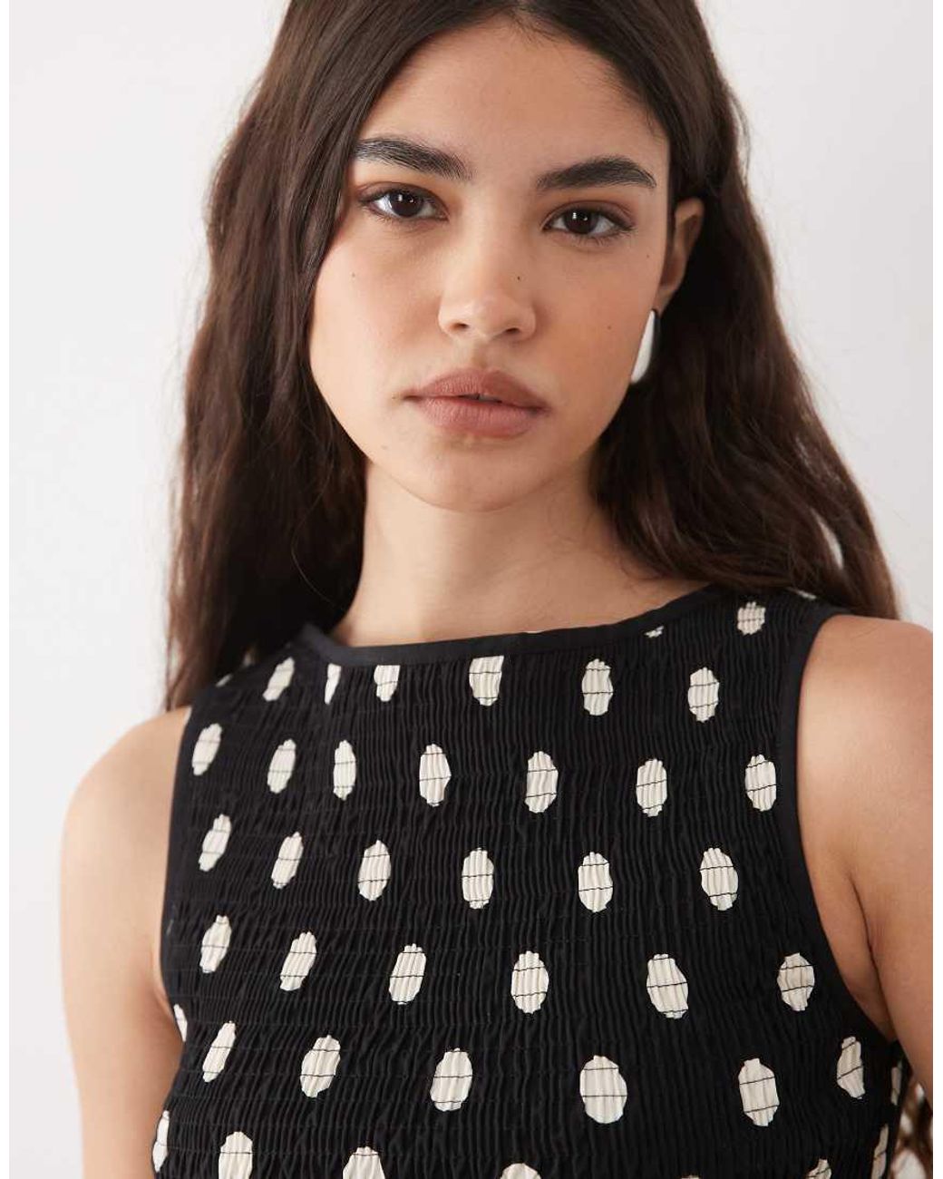 ASOS Black Shirred Tank Top
