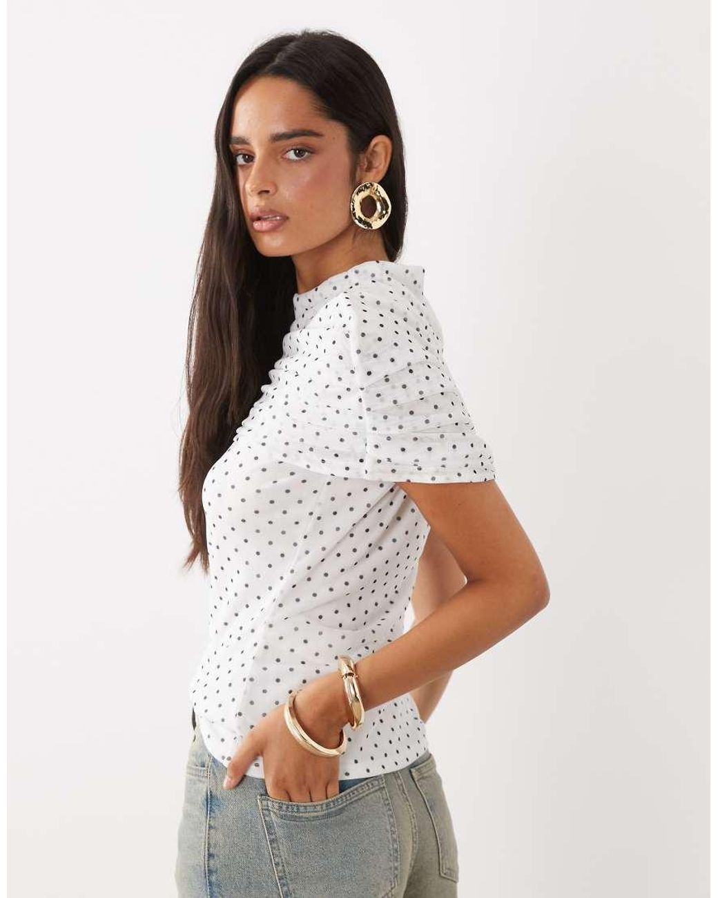 Vero Moda White Cape Detail Top