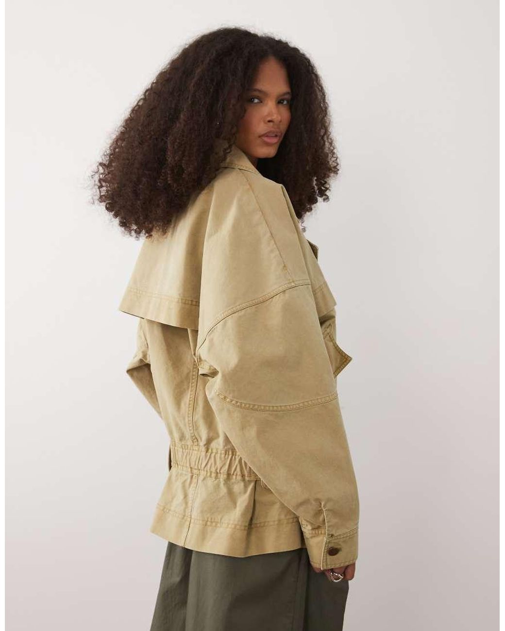 Mango Natural 100% Cotton Belted Short Trench Coat