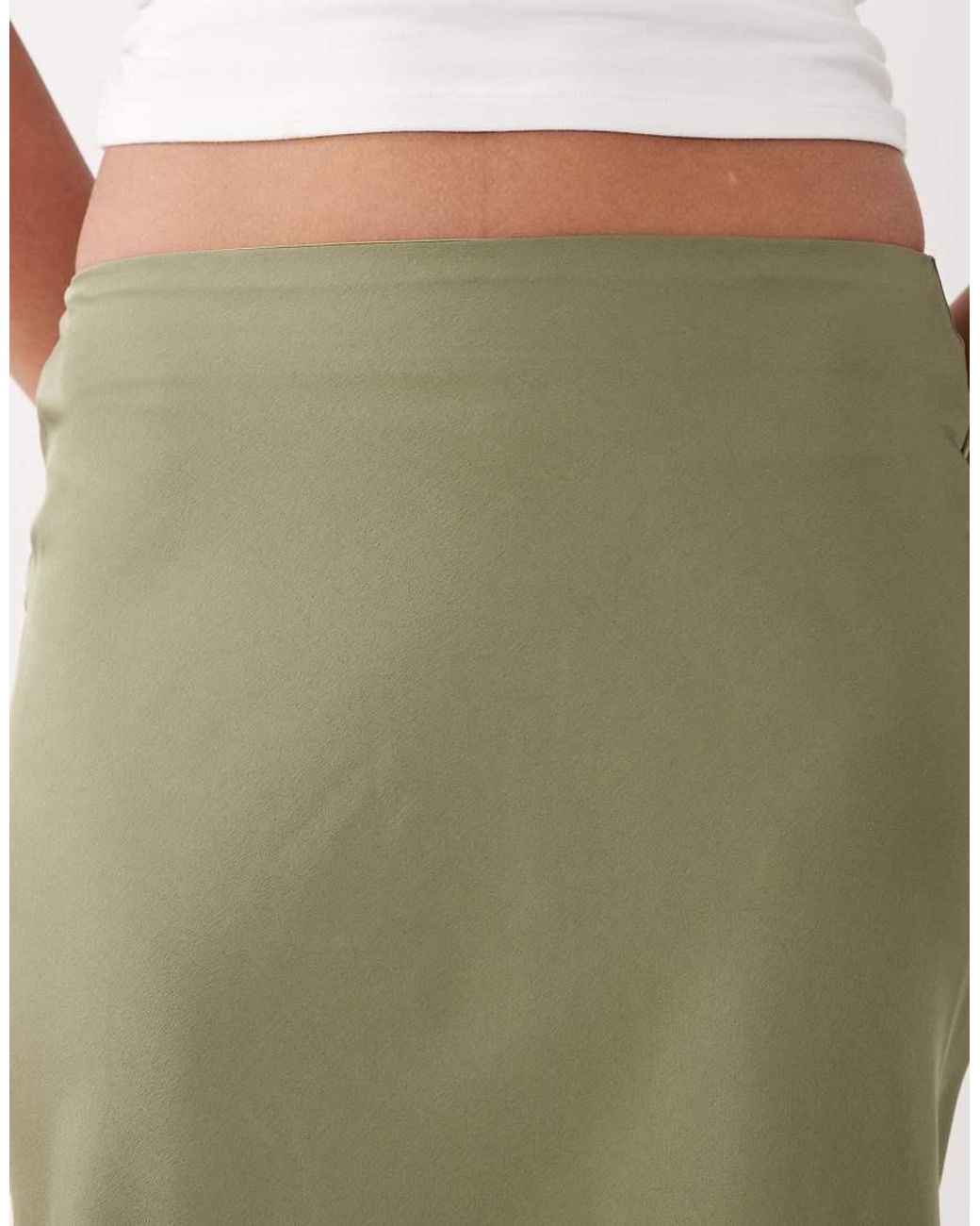 Vila Green Satin Maxi Skirt