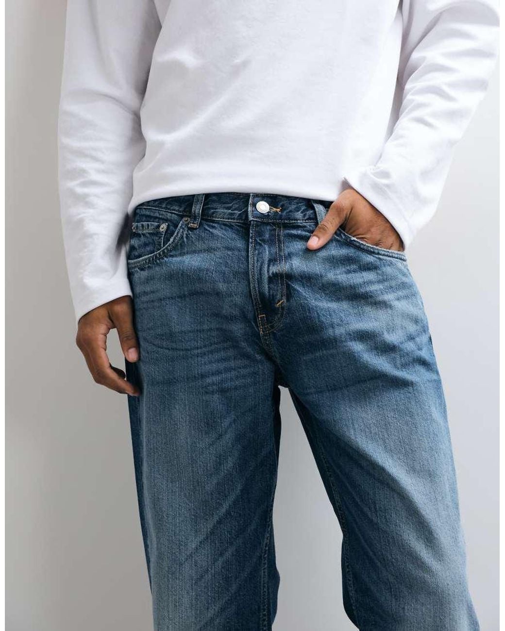 Weekday Blue Sky Low Waist Straight Leg Jeans for men