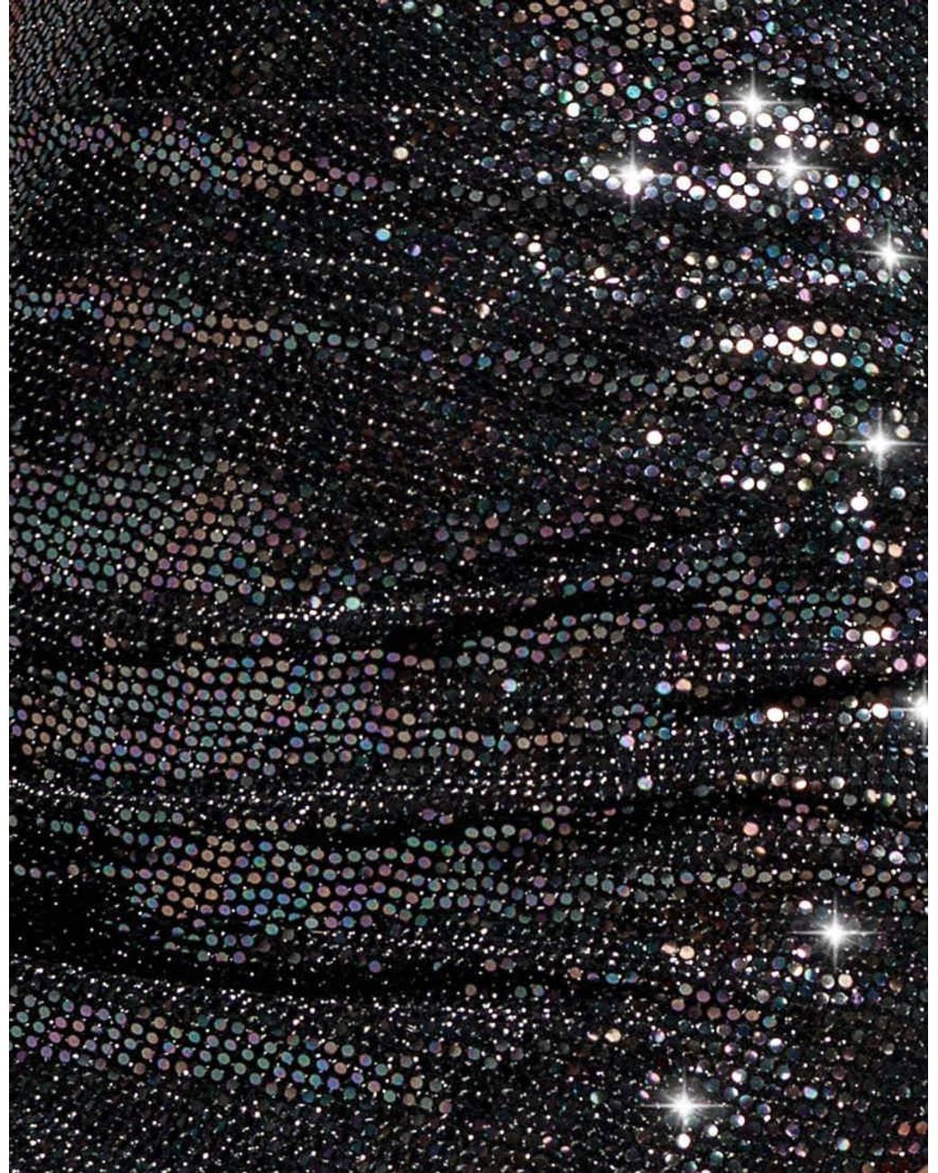 Goddiva Gray Sequin Sparkling Off Shoulder Cowl Bardot Maxi Dress