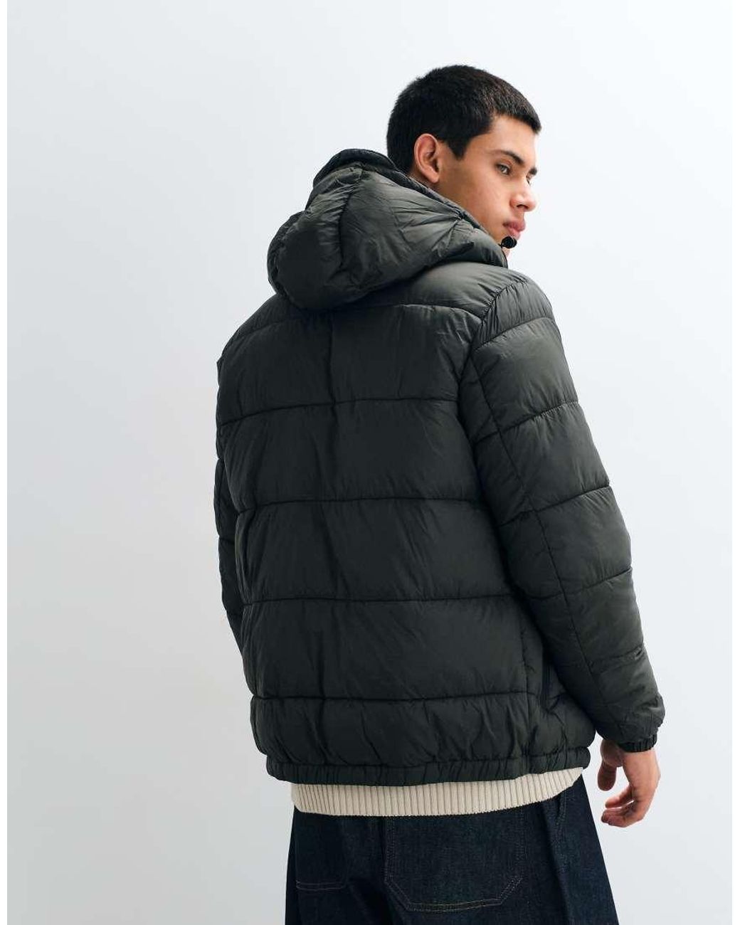 Blend Gray Hooded Padded Puffer Jacket for men