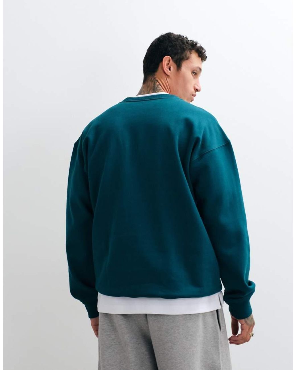Adidas Originals Blue Essential Loose Fit Sweatshirt for men