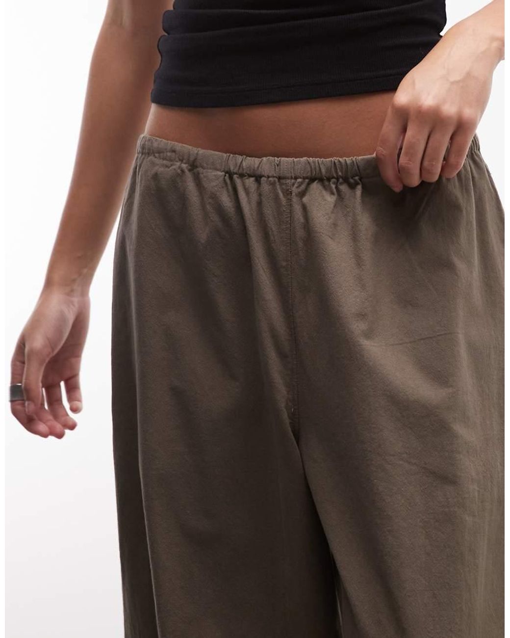 Weekday Brown Barrel Parachute Trousers