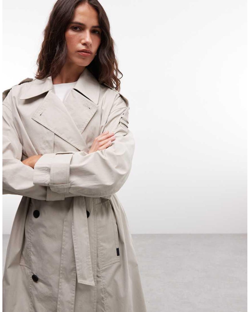AllSaints Natural Linnie Belted Trench Coat