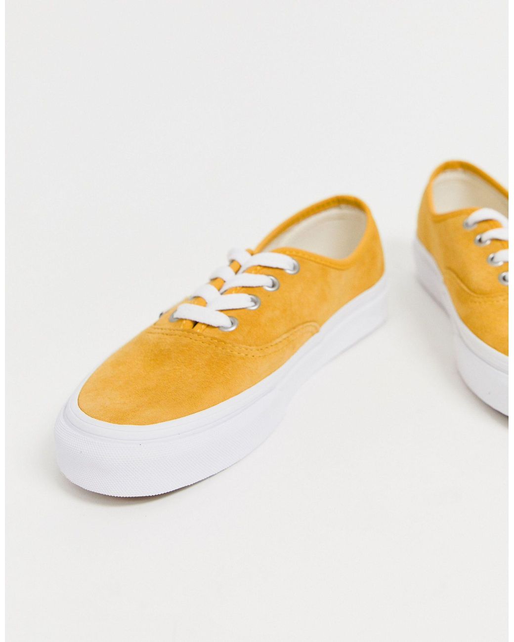 Vans Authentic Mustard Suede Trainers in Yellow | Lyst