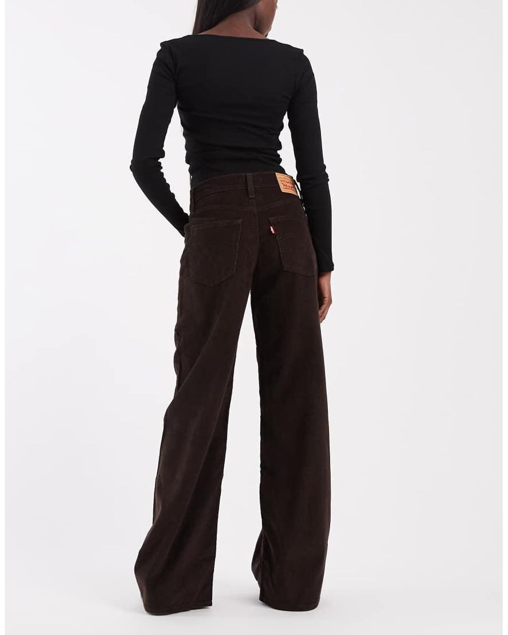 Levi's Black Middy Wide Leg Corduroy Jeans